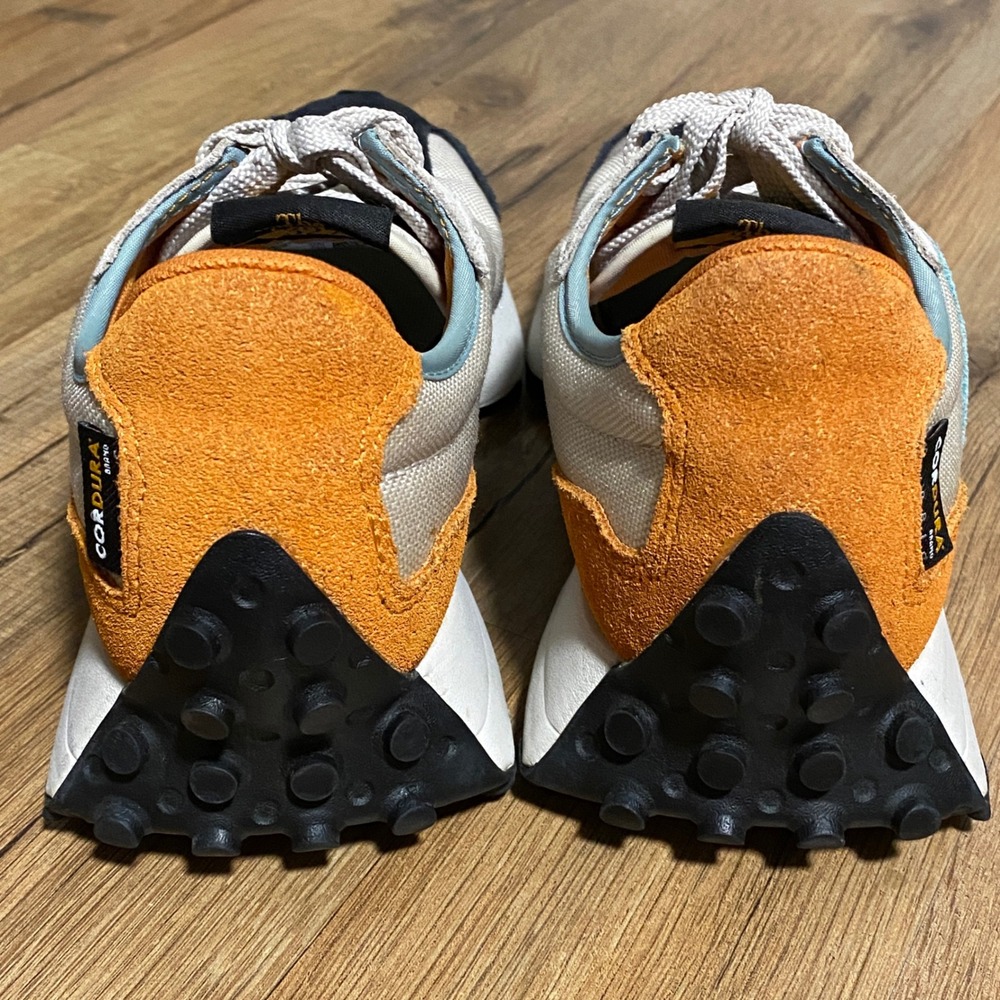 New Balance 327 Incense Blue Orange Cordura Suede Sneakers Mens 5.5 Woman's 7 - Picture 8 of 9